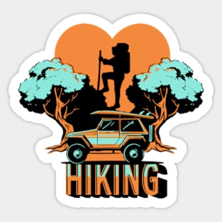 I Love Hiking Retro Sticker